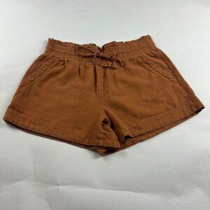 A New Day Clay Brown Linen Blend Pull On Shorts M